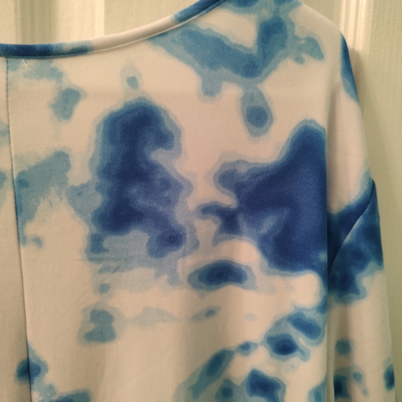Bobbie Brooks Blue and White Tie-Dye T-Shirt Dress, Size 2X - Picture 5 of 5